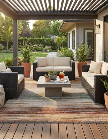 7' 10 x 10' Easy-Clean Modern Indoor / Outdoor Rug