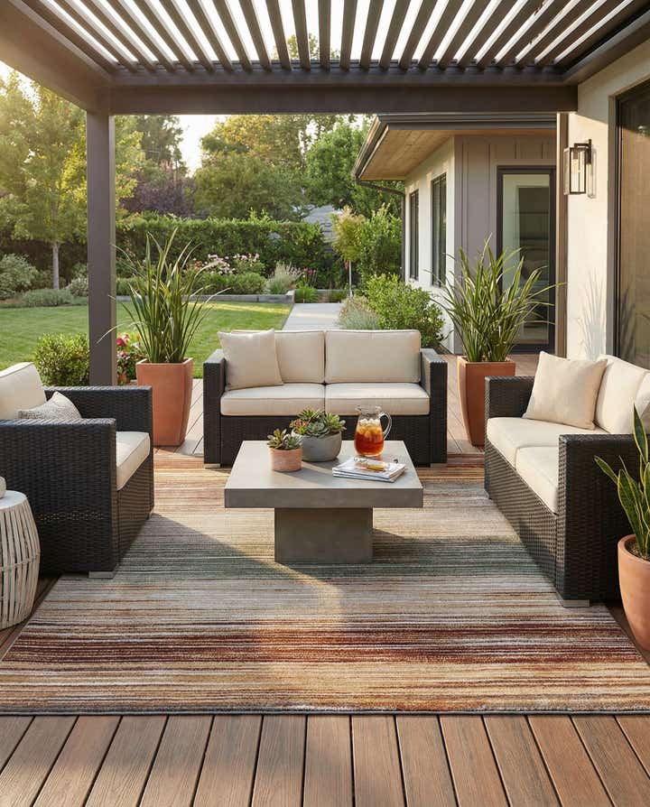 7' 10 x 10' Easy-Clean Modern Indoor / Outdoor Rug