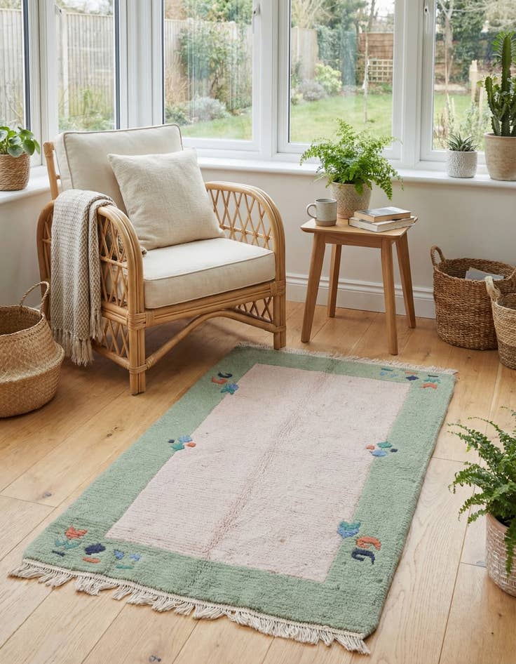 Detail image of 2' 4 x 4' 4  Hand Knotted Nepal Wool Rug