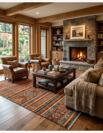5' 9 x 7' 7 Torkman Wool Rug