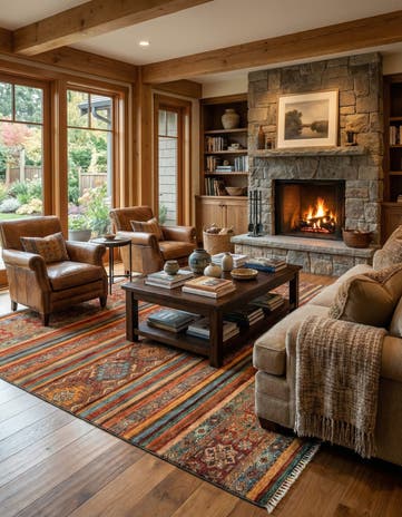 5' 9 x 7' 7 Torkman Wool Rug