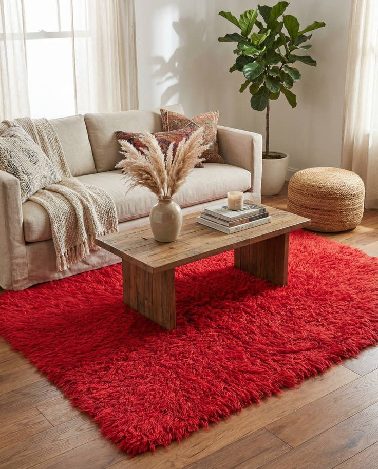 Detail image of 4' 8 x 6' 7 Hand Knotted Moroccan Wool Rug