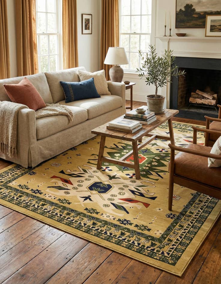 Detail image of  10' x 13' Heris Rug