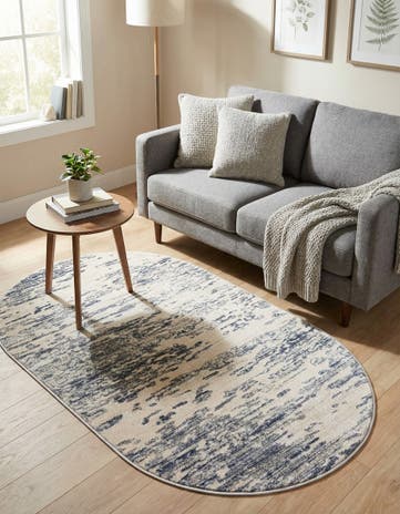 Gray Oasis Oval Rug