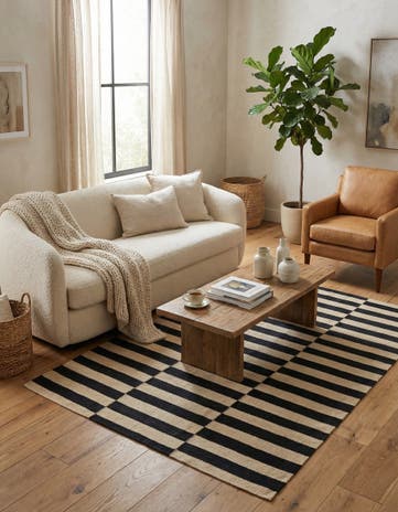 4' 3 x 5' 8 Hand Woven Kilim Modern Wool Rug