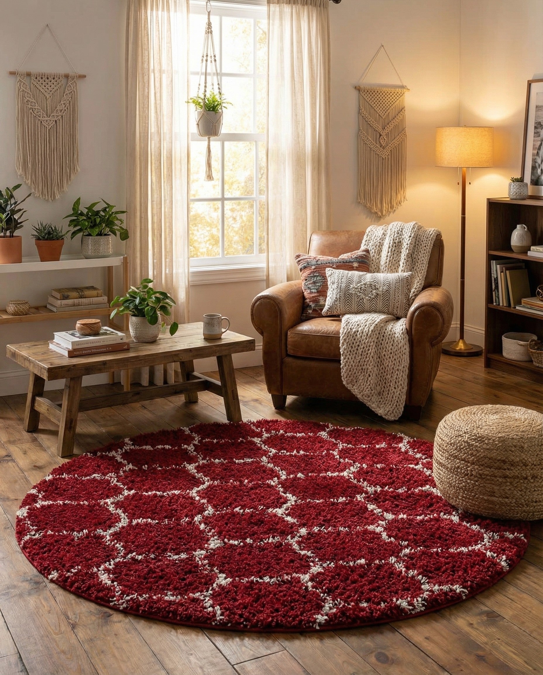  7' 10 x 10' Lattice Shag Oval Rug