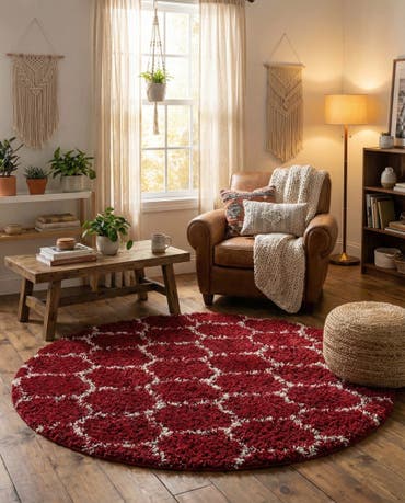  7' 10 x 10' Lattice Shag Oval Rug