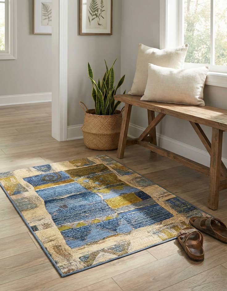 Detail image of 2' 2 x 3'  Washable Modern Indoor / Outdoor Rug