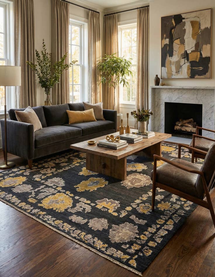 Detail image of 8' 3 x 10' 8  Hand Knotted Oushak Wool Rug