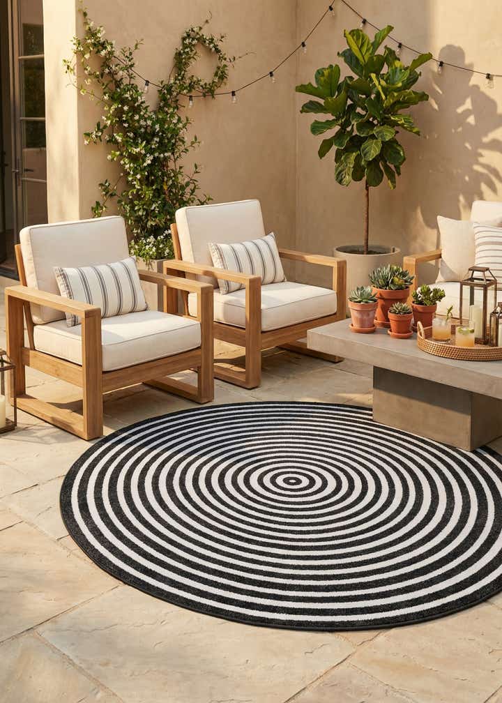 8' x 8' Easy-Clean Sabrina Soto Prescott Indoor / Outdoor Round Rug