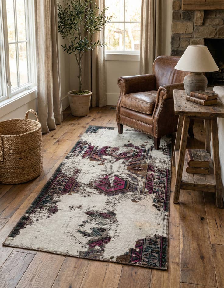 Detail image of 3' x 6'  Hand Knotted Ultra Vintage Persian Wool Runner Rug