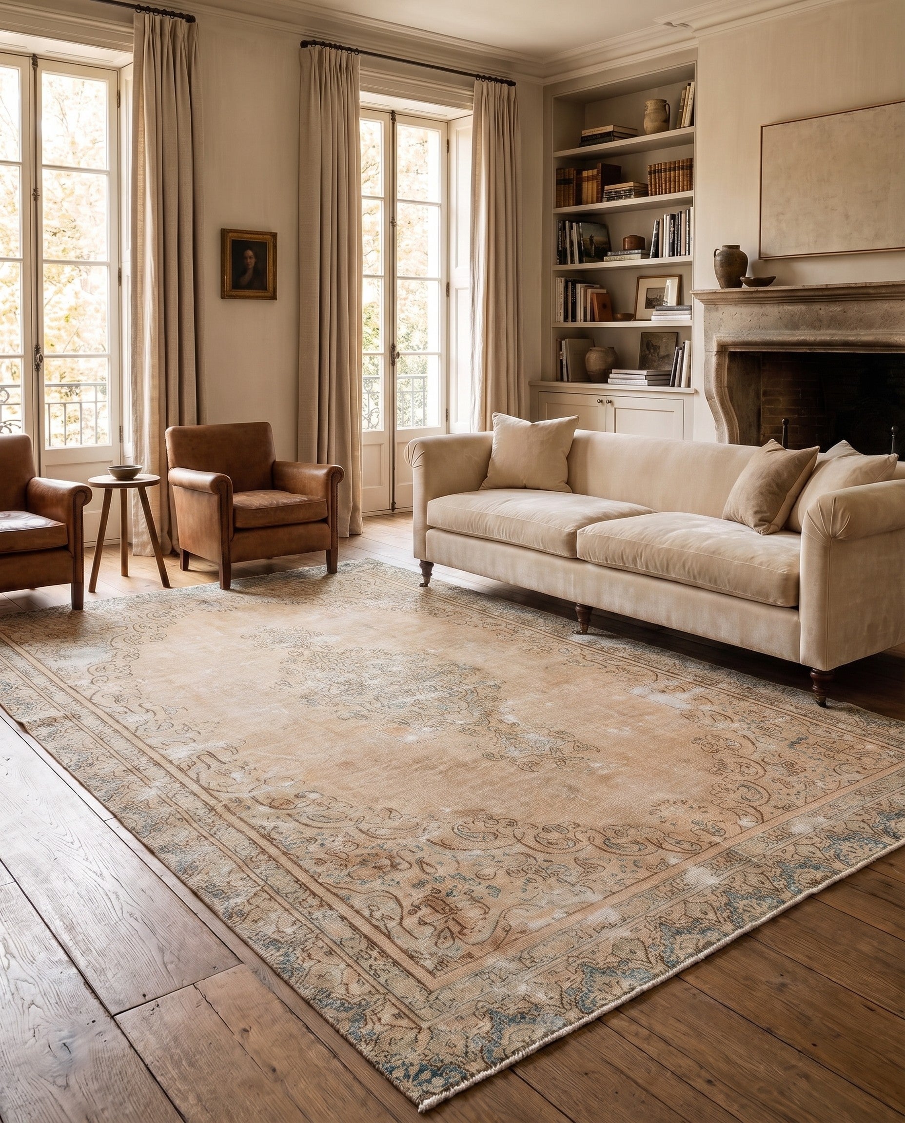 7' 4 x 11' 2 Hand Knotted Ultra Vintage Persian Wool Rug