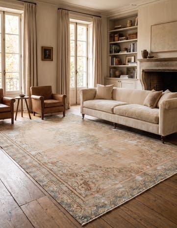 7' 4 x 11' 2 Hand Knotted Ultra Vintage Persian Wool Rug