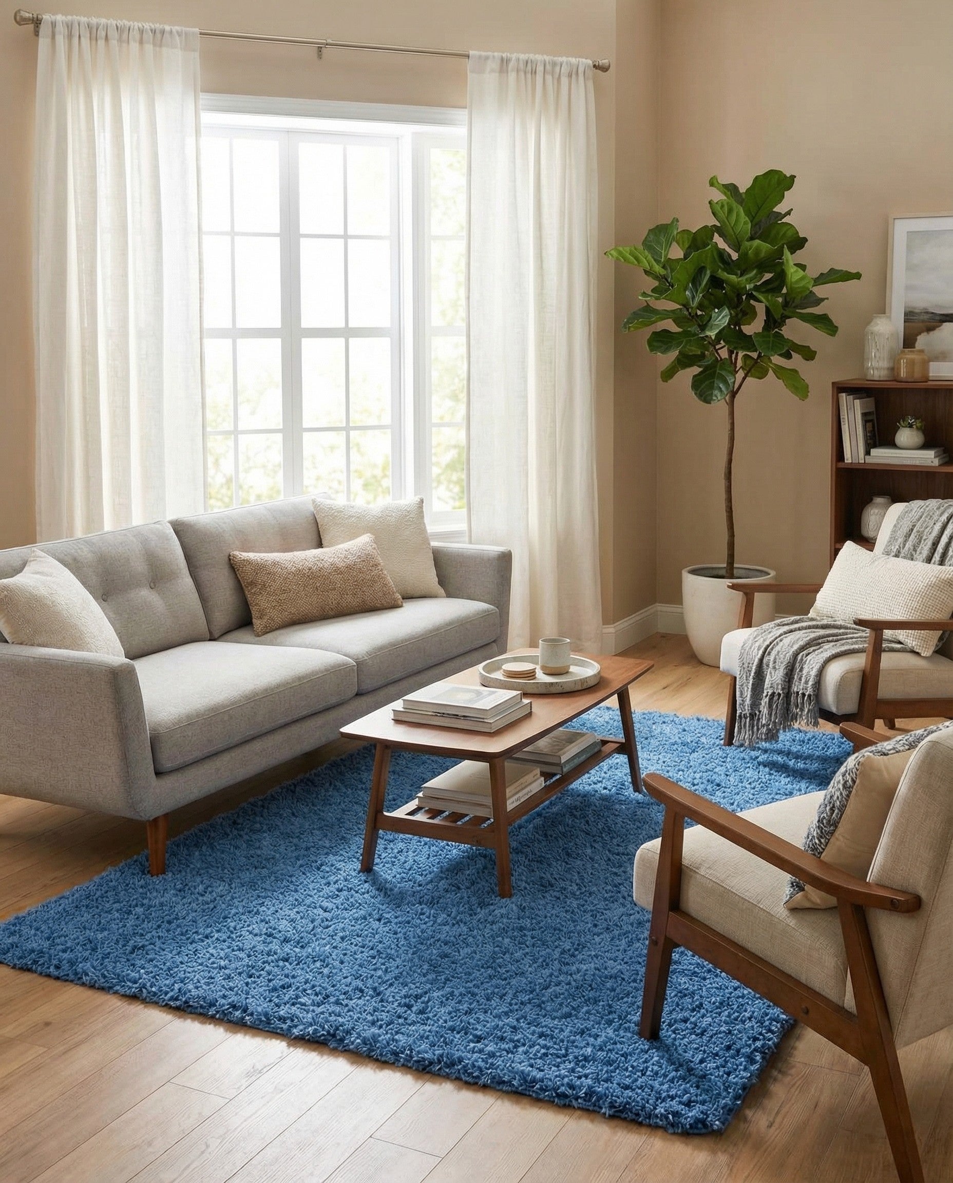  7' x 10' Solid Shag Rug