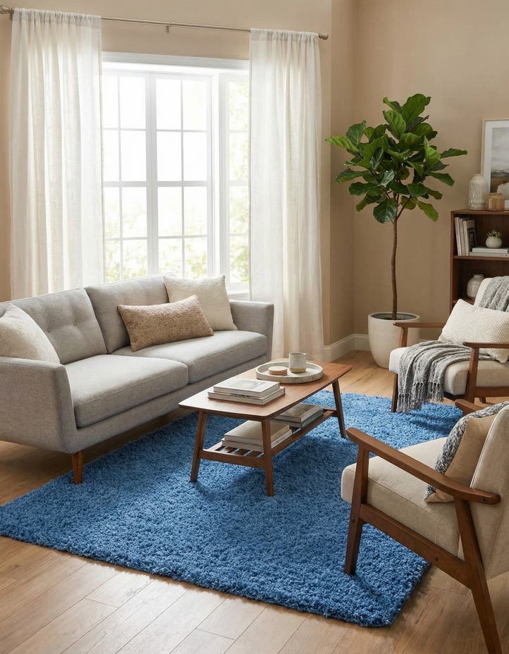 7' x 10' Solid Shag Rug