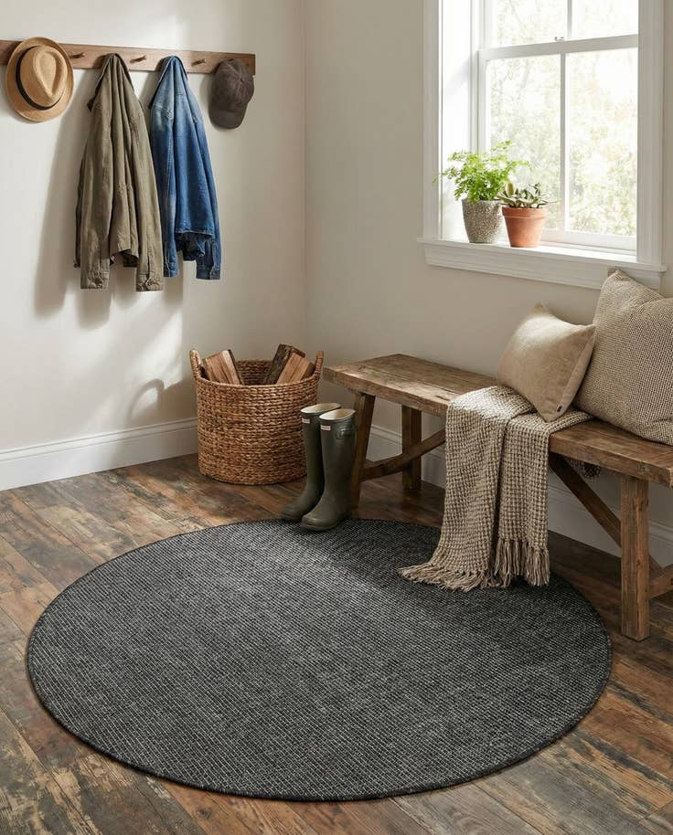 Detail image of 4' x 4' Easy-Clean Solid Indoor / Outdoor Round Rug