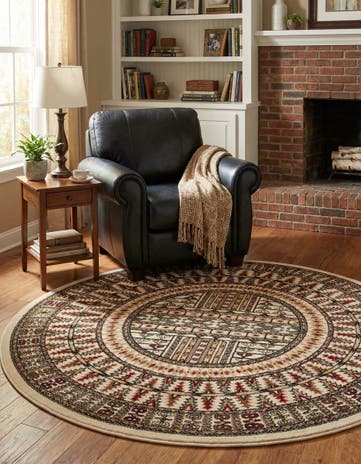 5' 3 x 5' 3 Bokhara Round Rug