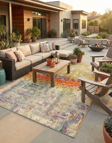 10' x 14' Easy-Clean Modern Indoor / Outdoor Rug