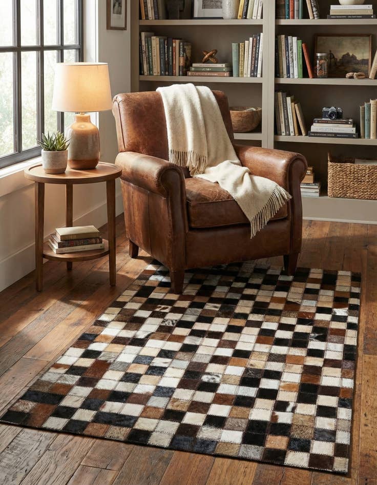 Detail image of  2' x 3' Cowhide Leather Rug