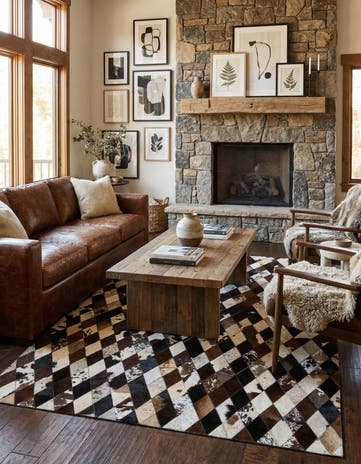 5' 2 x 8' Cowhide Stocks Rug