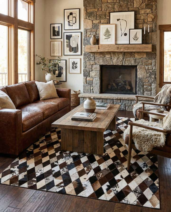 5' 2 x 8' Cowhide Stocks Rug