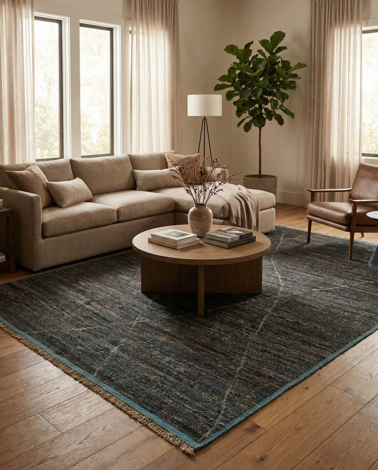 Detail image of 9' 3 x 12' 2 Hand Knotted Moroccan Wool Rug