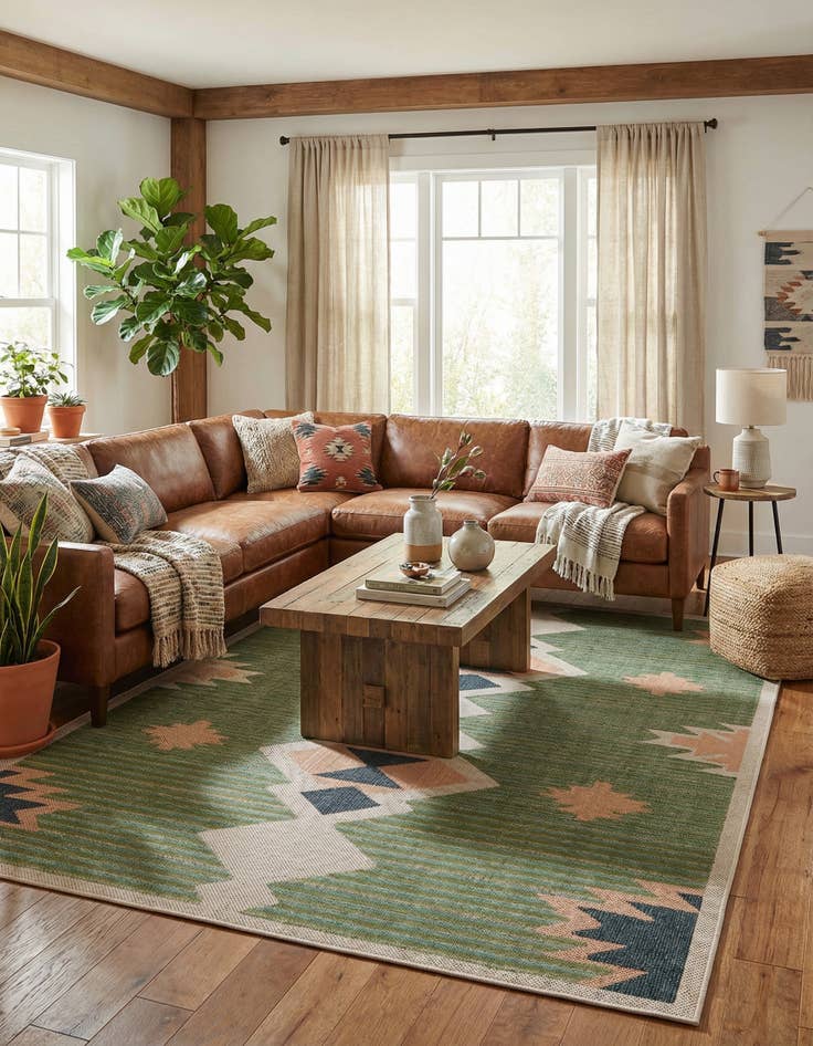 Detail image of  7' 10 x 10'  Washable Baja Indoor / Outdoor Rug