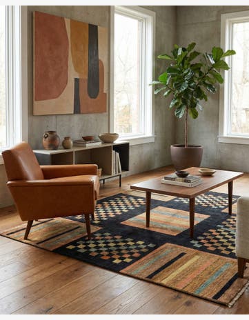 4' 10 x 6' 10 Hand Knotted Modern Ziegler Rug