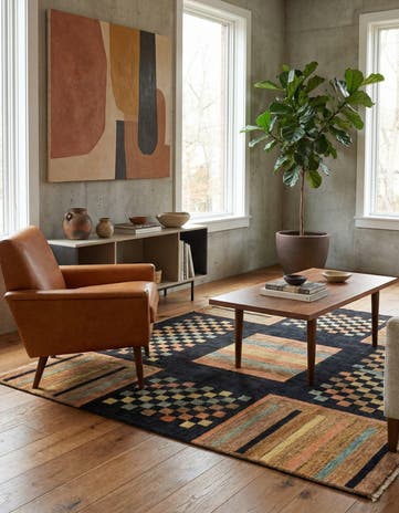 4' 10 x 6' 10 Hand Knotted Modern Ziegler Rug