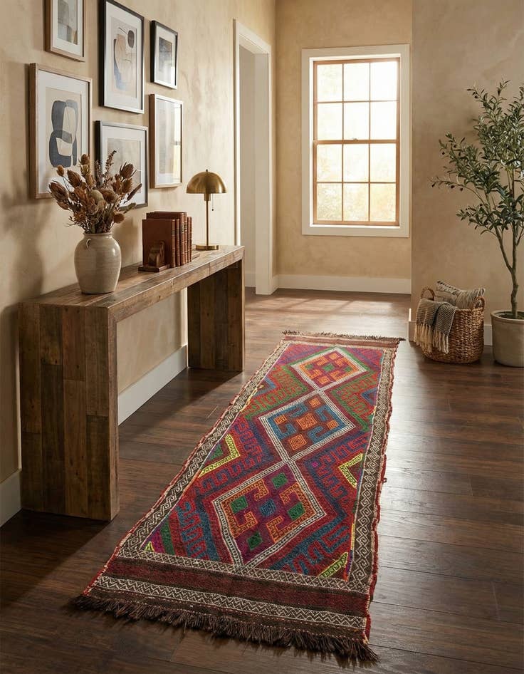 Detail image of 2' 3 x 8' 2  Hand Knotted Kilim Fars Persian Wool Runner Rug