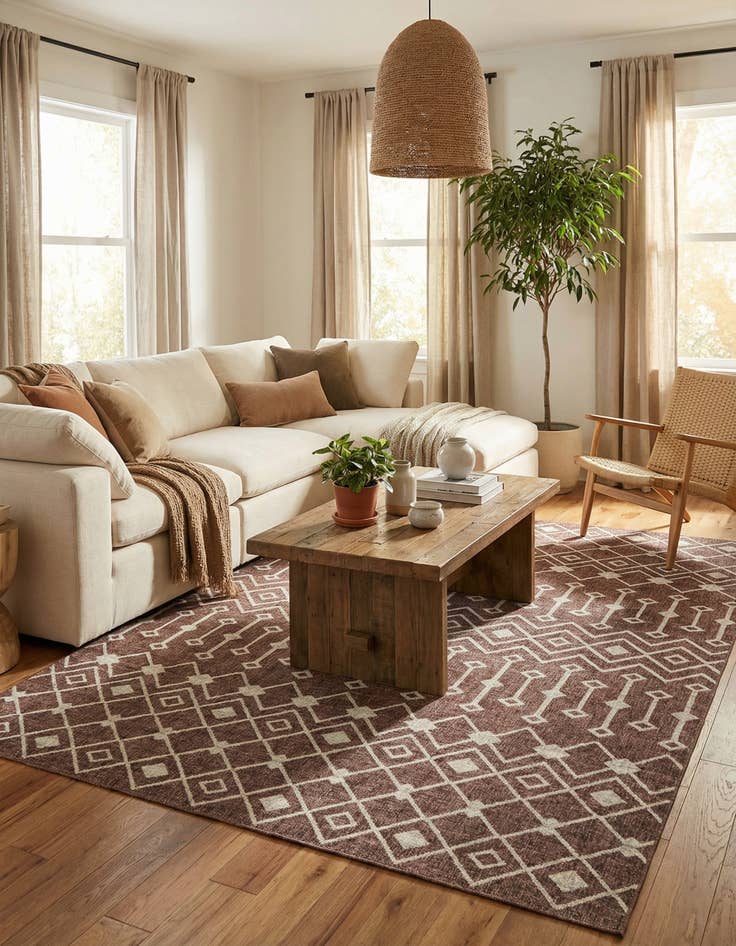 Detail image of 10' x 13' Eco Trellis Rug