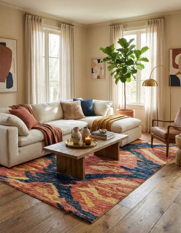6' 7 x 9' 2 Hand Knotted Darya Wool Rug
