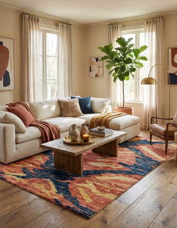 6' 7 x 9' 2 Hand Knotted Darya Wool Rug