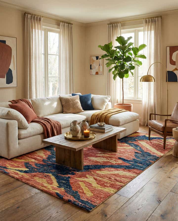 6' 7 x 9' 2 Hand Knotted Darya Wool Rug