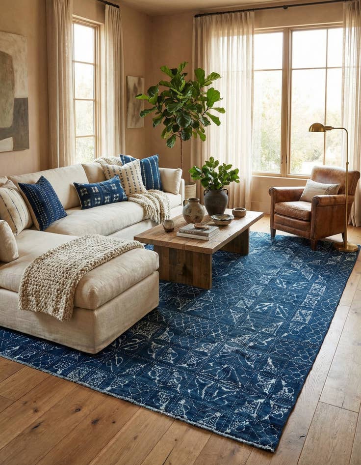 Detail image of 8' x 10'  Hand Knotted Darya Rug