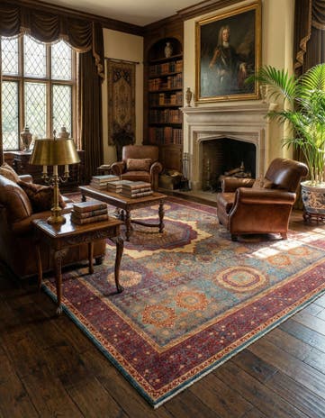 9' 10 x 14' Hand Knotted Mamluk Ziegler Rug