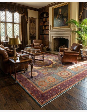 9' 10 x 14' Hand Knotted Mamluk Ziegler Rug