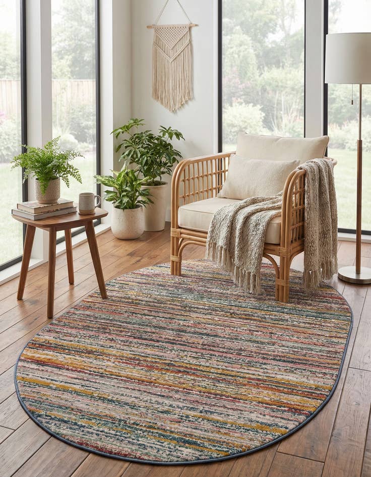 Detail image of 4' x 6' 3 Gemstone Oval Rug