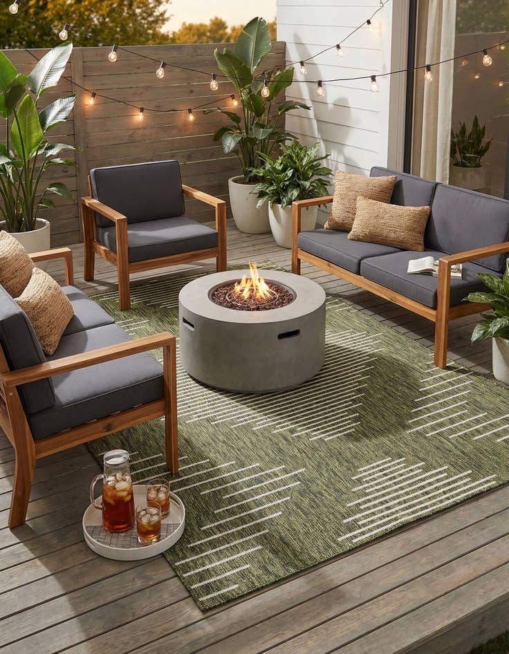 Detail image of 5' 3 x 8'  Washable Modern Indoor / Outdoor Rug