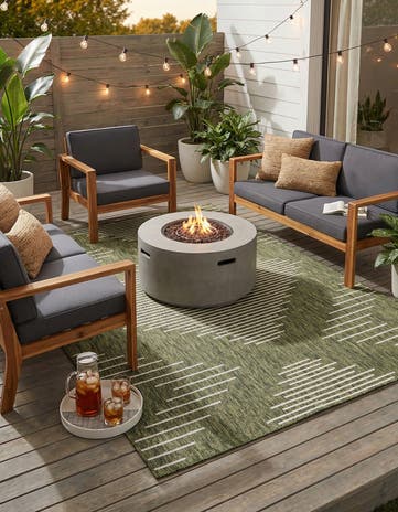 5' 3 x 8' Easy-Clean Modern Indoor / Outdoor Rug