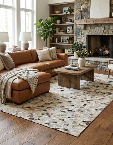 5' 2 x 7' 7 Cowhide Stocks Rug