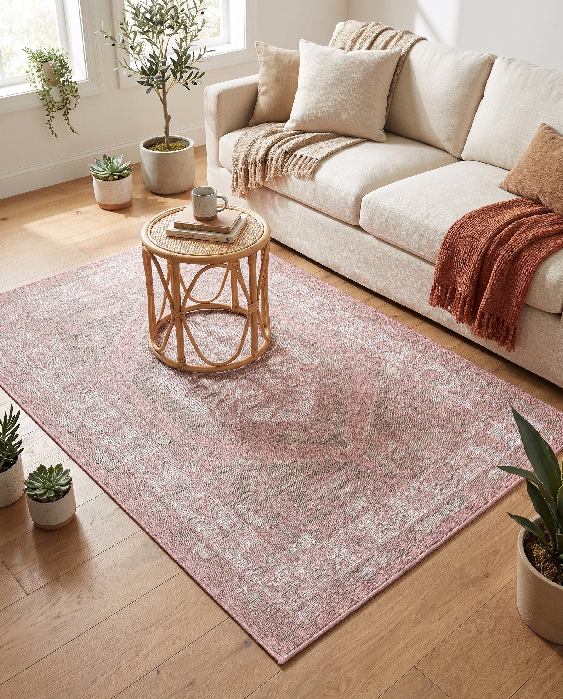 4' x 6' Easy-Clean Traditional Indoor / Outdoor Rug