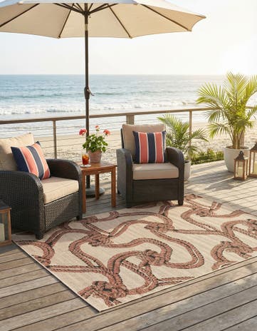6' x 9' Easy-Clean Coastal Indoor / Outdoor Rug