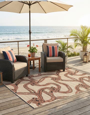 6' x 9' Easy-Clean Coastal Indoor / Outdoor Rug