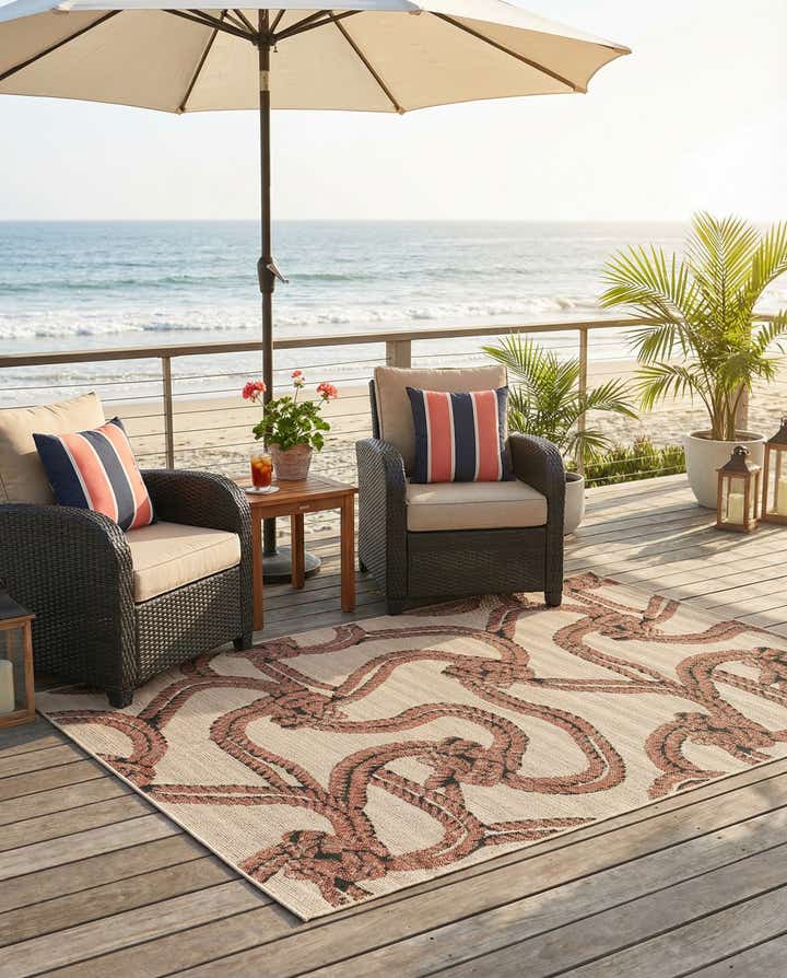 6' x 9' Easy-Clean Coastal Indoor / Outdoor Rug