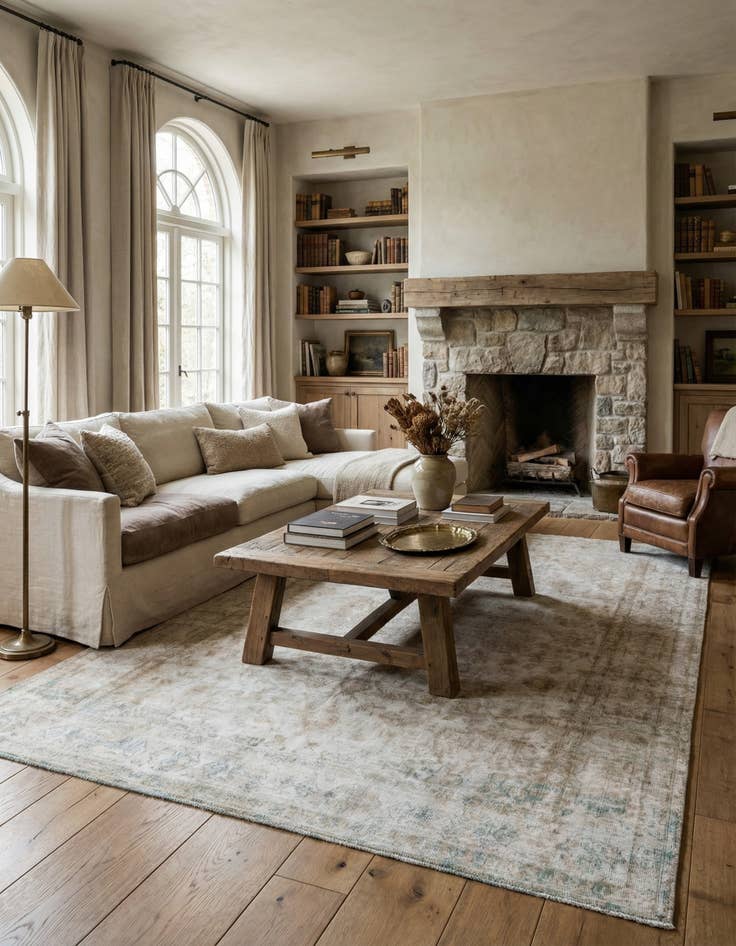 Detail image of  7' x 10'  Hand Knotted Ultra Vintage Persian Wool Rug