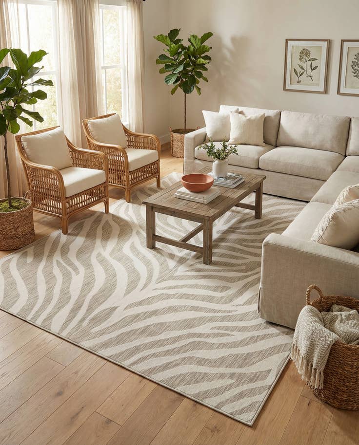 Detail image of 7' 10 x 11' Easy-Clean Safari Indoor / Outdoor Rug