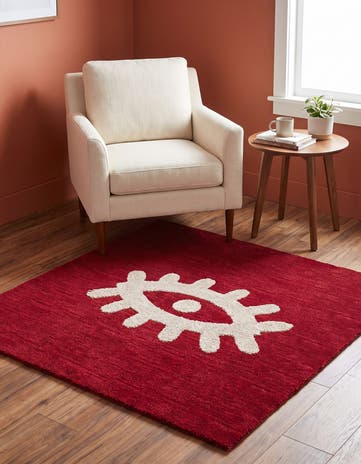 4' 1 x 4' 1 Handtufted Wool Square Rug