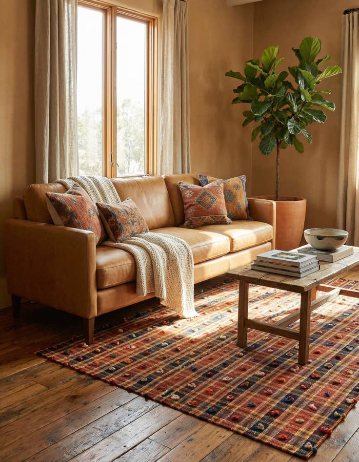 Detail image of 5' x 7' 5 Jajim Wool Rug