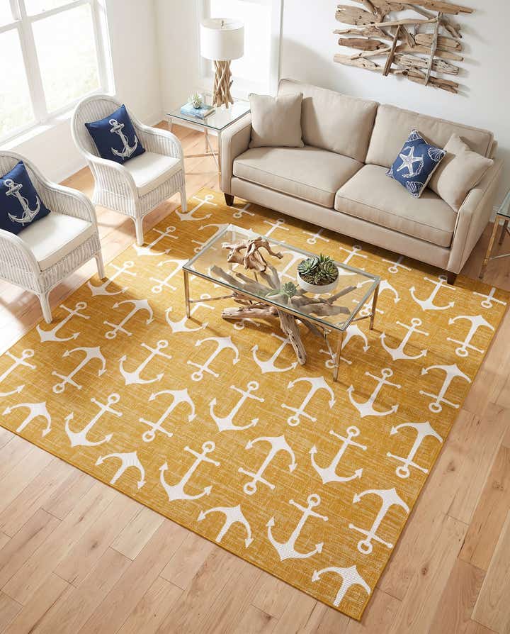 10' x 10' Easy-Clean Coastal Indoor / Outdoor Square Rug